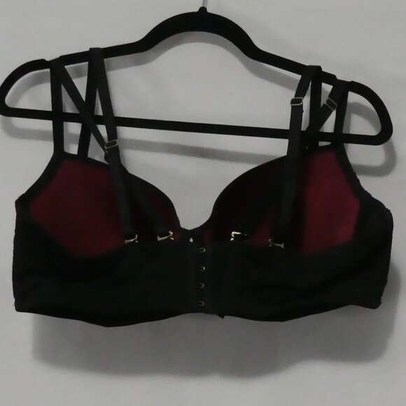 AG - ASHLEY GRAHAM | 40 DDD | Burgundy & Black Lace Detail Bra | Double Straps - Picture 2 of 16